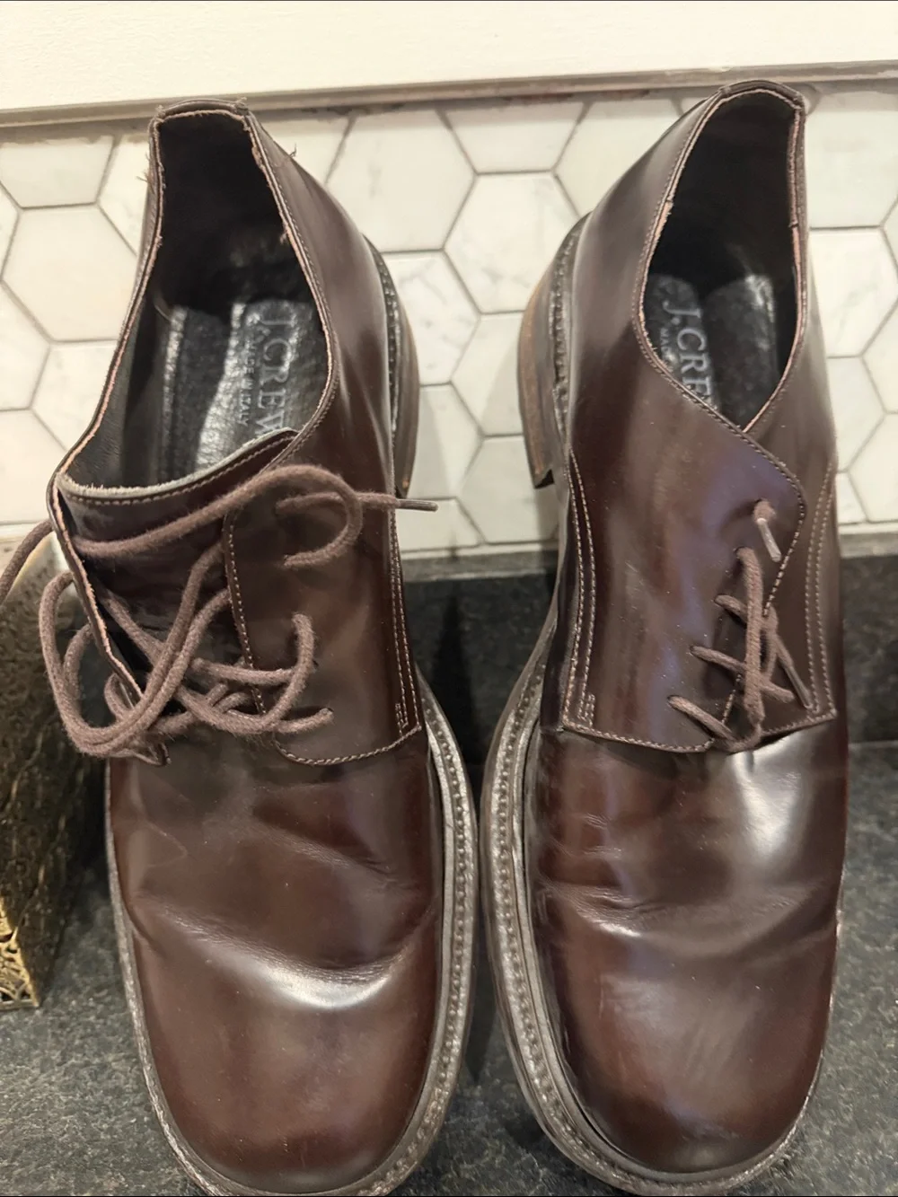 J. Crew Men's Dark Brown Leather Derby Dress Shoe
